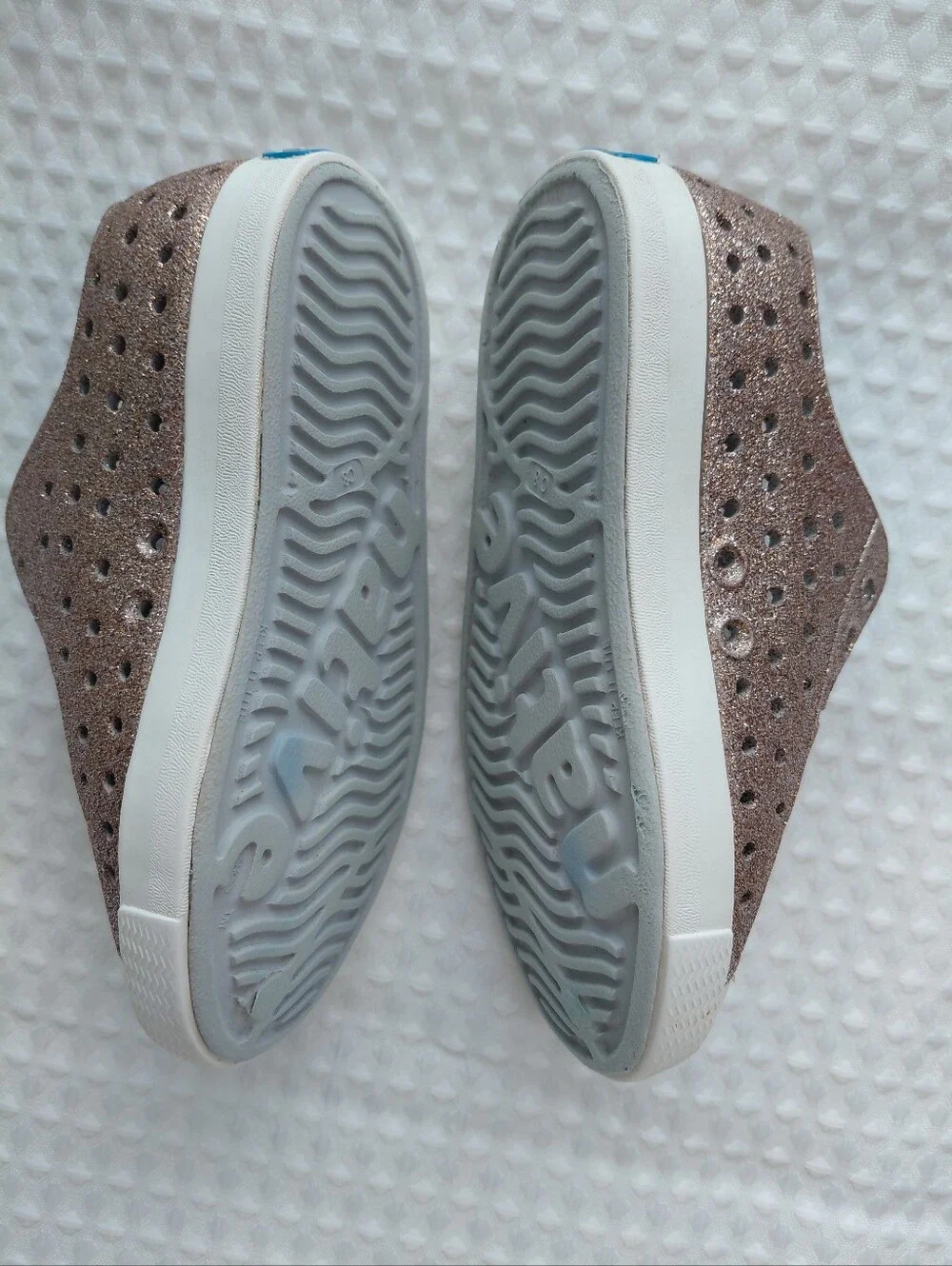 Native Girls Glitter Jefferson Slip-On Shoes in Brown Sz C8